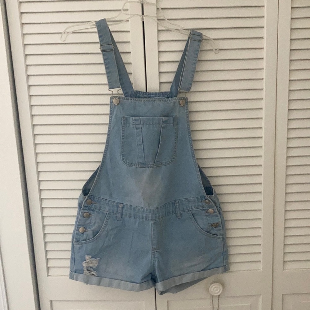 Light wash overalls
